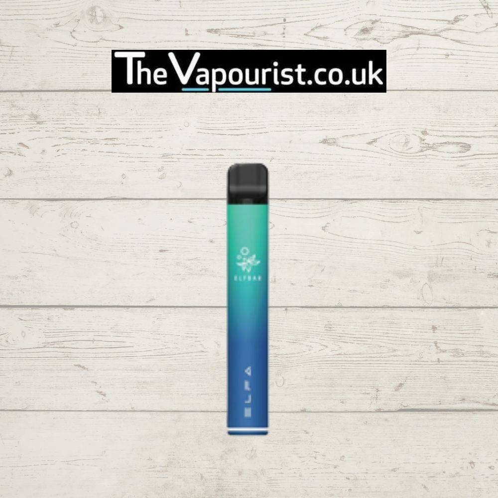 Gradient blue-green ELFBAR ELFA Pod Kit sleek, rechargeable vape system blending vibrant colors with user-friendly functionality.