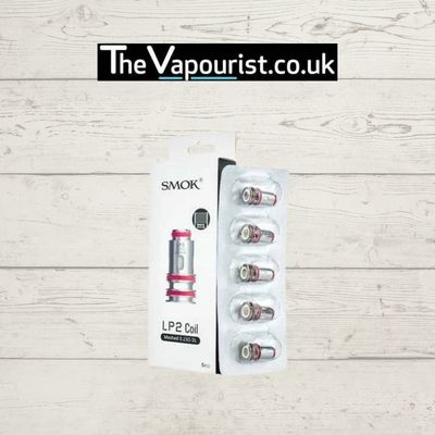 SMOK LP2 Coils 5 Pack for Smok Nord 50W Pod Kit, designed for DTL vaping with 0.23Ω resistance, shown in retail packaging with blister pack.