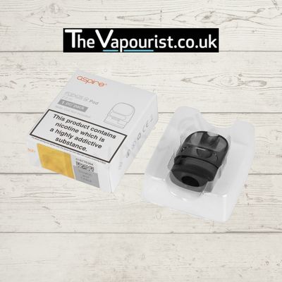 Aspire Flexus Q Replacement Pod - For Aspire Flexus Q device, 2ml capacity pod shown with branded packaging on wooden background.
