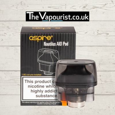 Aspire Nautilus AIO Replacement Pod for the Aspire Nautilus AIO kit, featuring a 4.5ml refillable e-liquid capacity and pre-installed 1.8Ω coil.